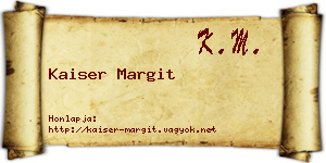 Kaiser Margit névjegykártya